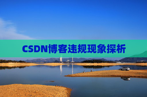 CSDN博客违规现象探析